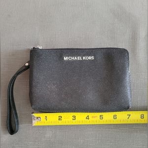 Used Michael Kors Double Zip GlitterLarge Wristlet
